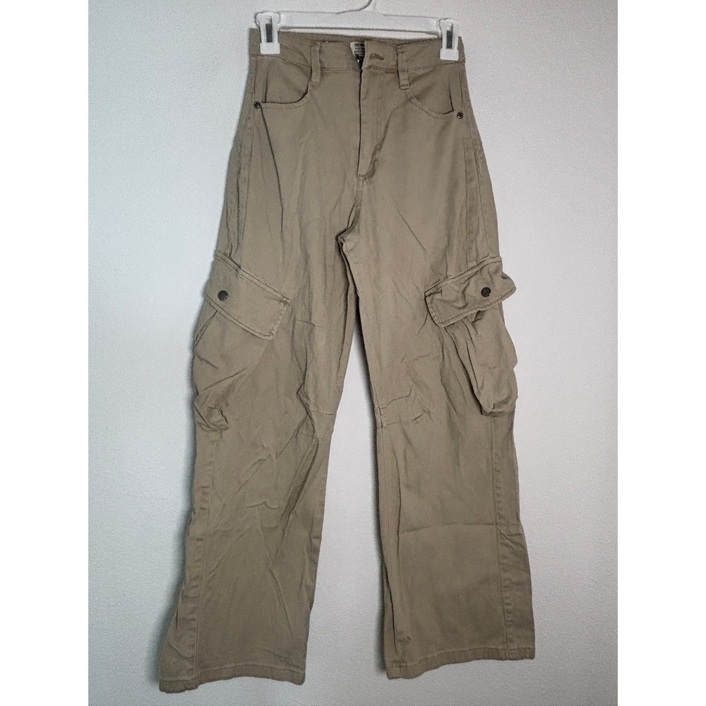 Cotton On Khaki Tan High Waisted Wide Leg Cargo Pants Size 0 US 4 AU